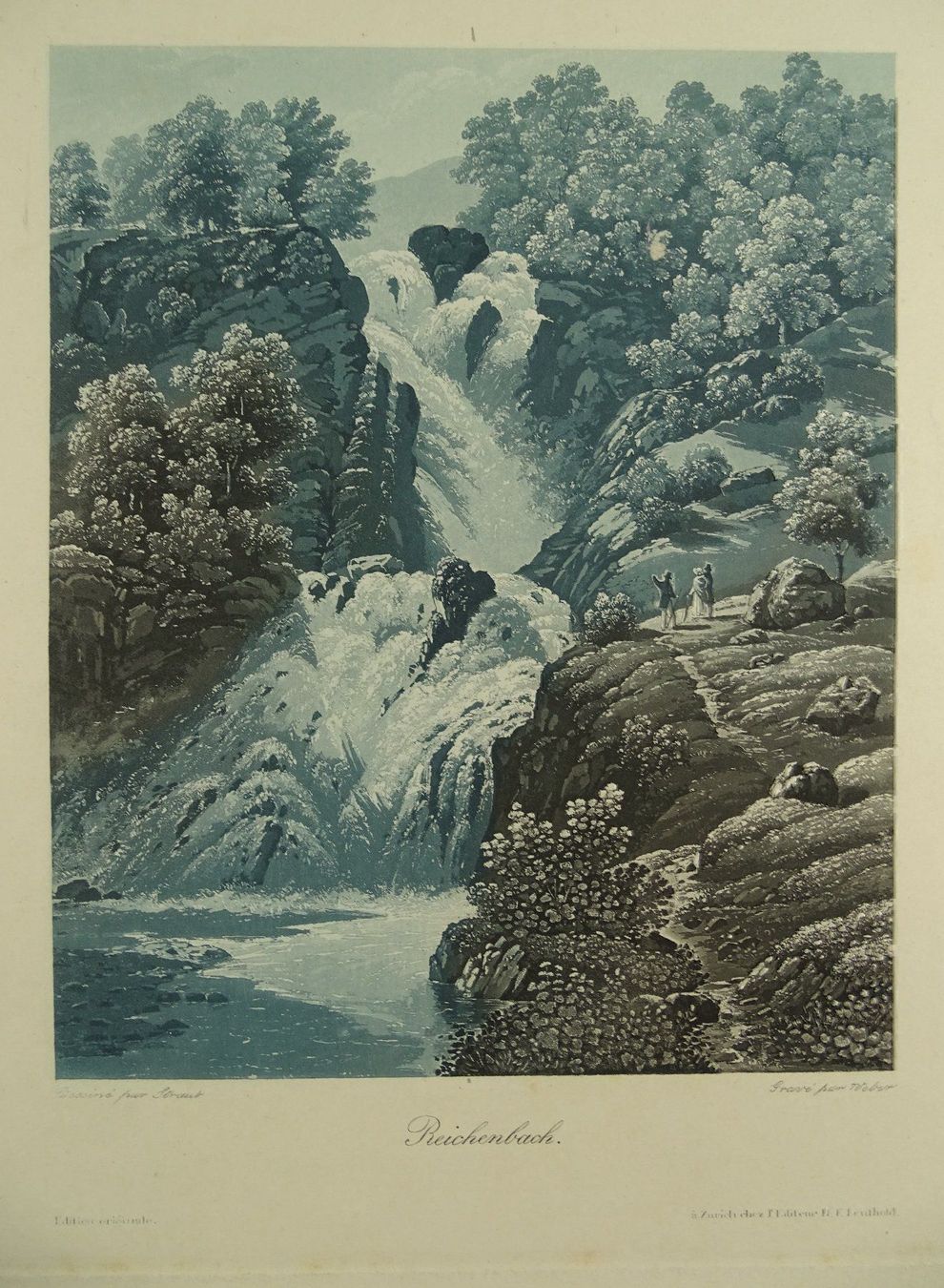 Incisioni: REICHENBACH, AQUATINTA UM 1840 – Usato da Grüningen venduto da Kartensammler 1