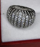 Bague argent avec zircons cubiques