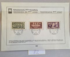 Schweiz PTT PAX 1945 Briefmarkensatz gestempelt Bern..