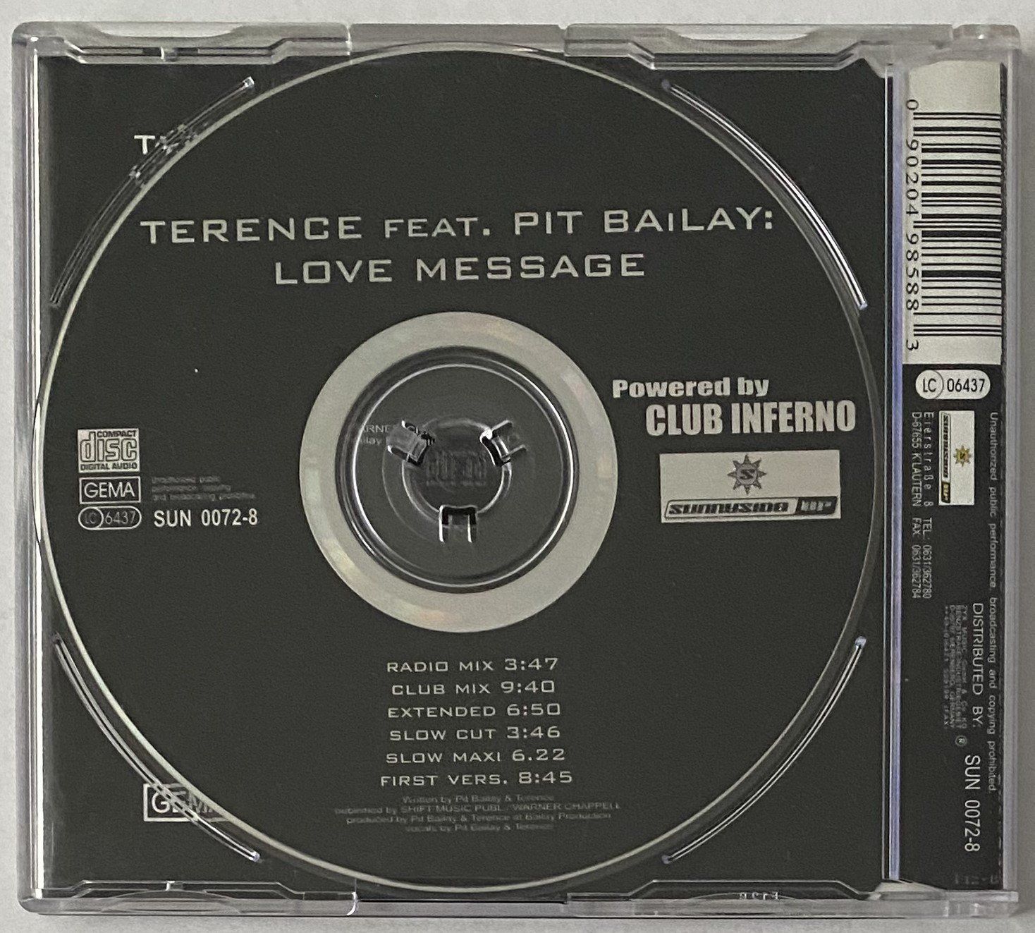 CDs: Terence feat. Pit Bailay, Love Message – Gebraucht aus Flums von Asquillo 1