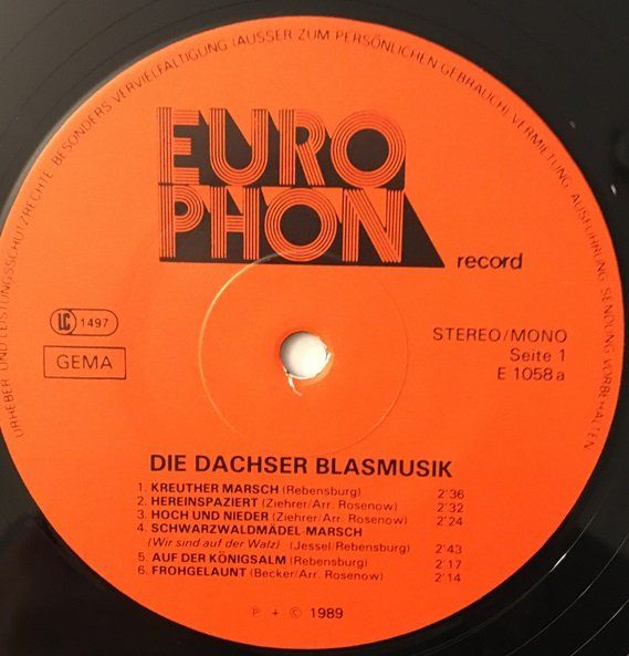 Dischi in vinile: Die Dachser Blasmusik (LP) – Usato da Grüningen venduto da azulmarron 2