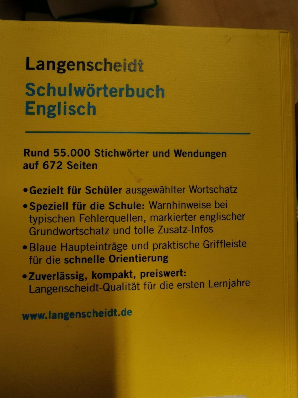 Bücher: Langenscheidt Schulwörterbuch Englisch – Gebraucht aus Wettingen von JasminL92 1