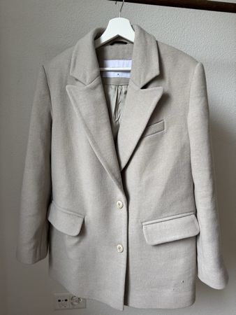 Wollblazer beige Grösse M mit Nuancen 