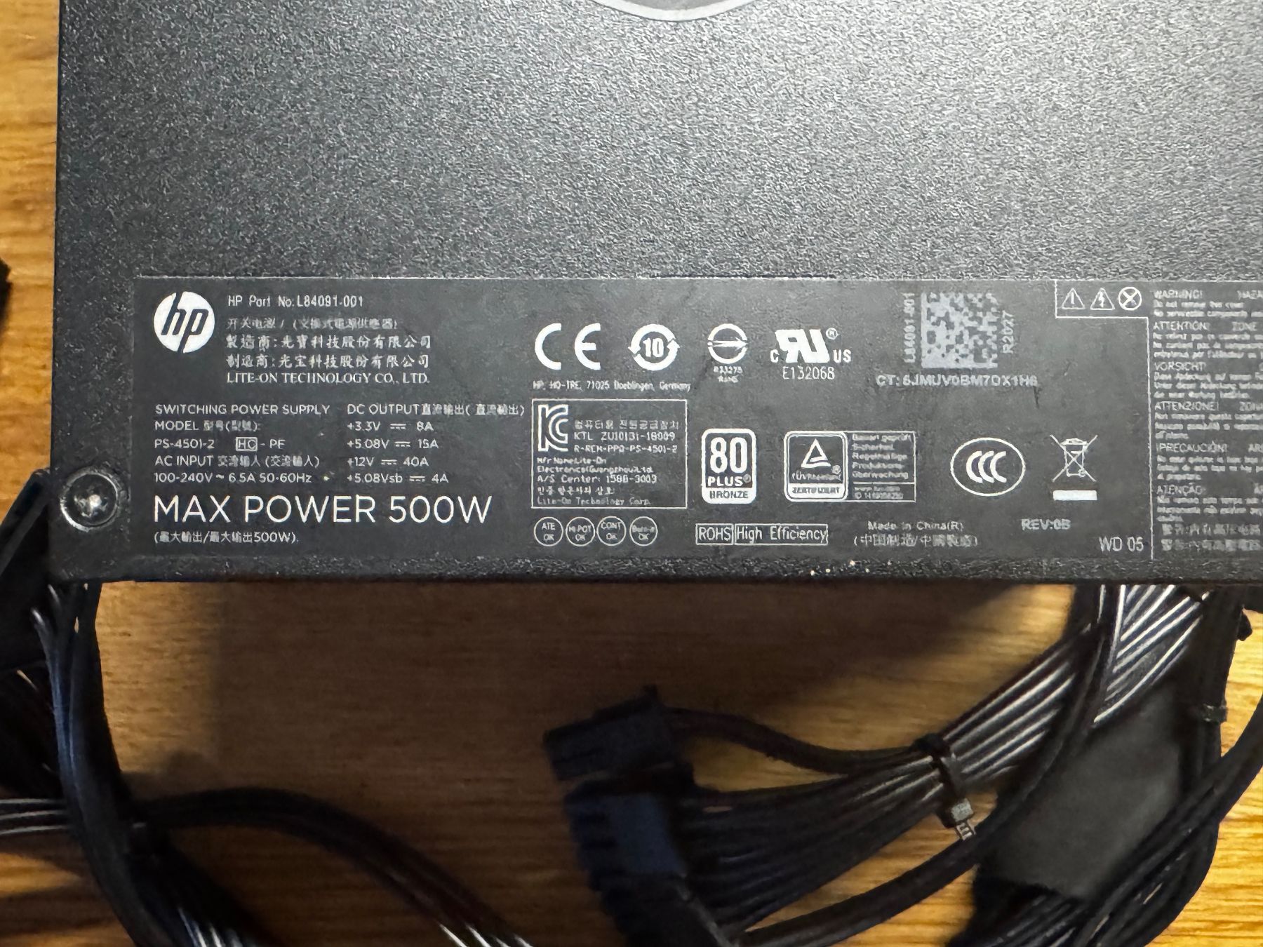 Hewlett Packard Elektronikbauteil: Cooler Master / HP Omen 500W Netzteil – Gebraucht aus Mühlethurnen von gba_ht2t 1