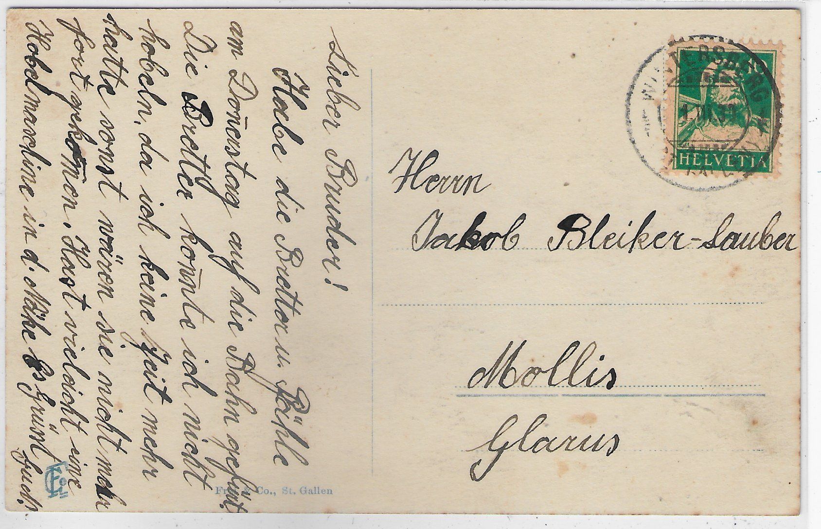 Cartoline postali: Braunwald - Blick auf die Glarneralpen – Usato da Ettingen venduto da Kartenplanet 1