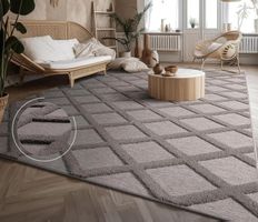 XXL! Moderner Teppich Skandi Antrazith NEU 200x280
