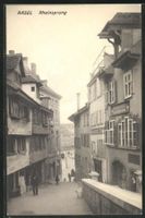 Basel, Rheinsprung, belebt, um 1910