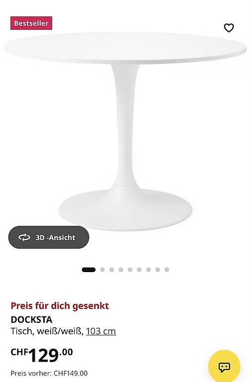 Tavoli: Runder Tisch weiss – Nuovo e nell'imballaggio originale da Staad SG venduto da eme_6pcq 1
