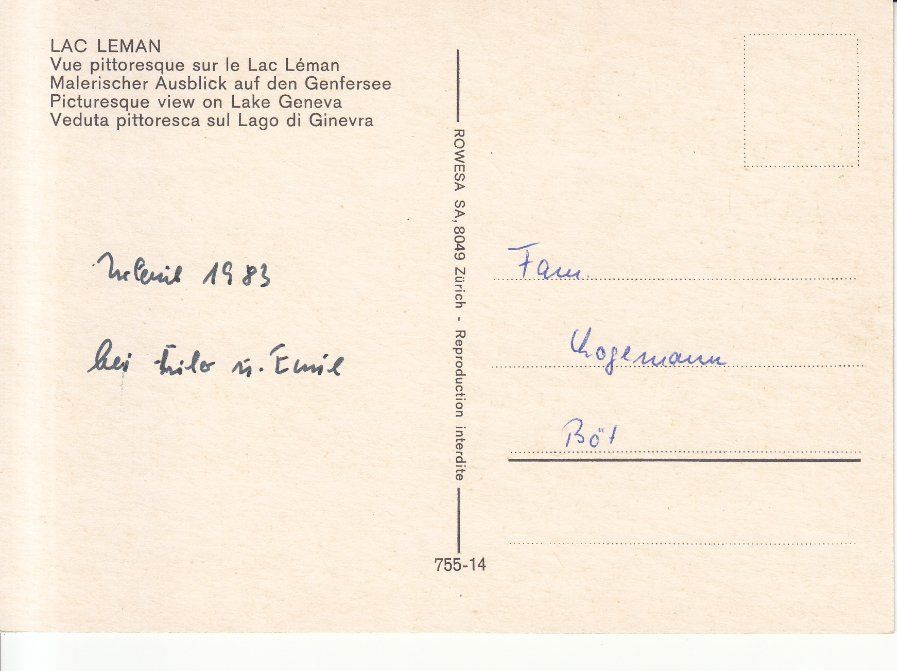 Cartoline postali: Genève 1983 – Usato da Bürglen TG venduto da StampGraf 1