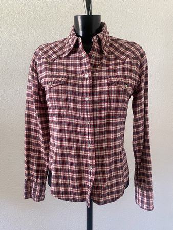 Hemdbluse kariert, schwarz/rot/weiss, Grösse M
