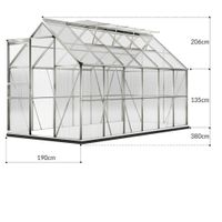 Gardebruk Gewächshaus 7,2m 380x190cm