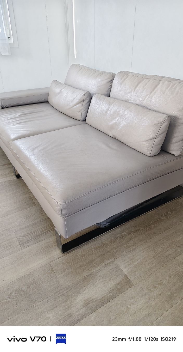Pfister Sofas: Sofa modulable cuir gris – D'occasion à Sugiez par clo_76gd 4