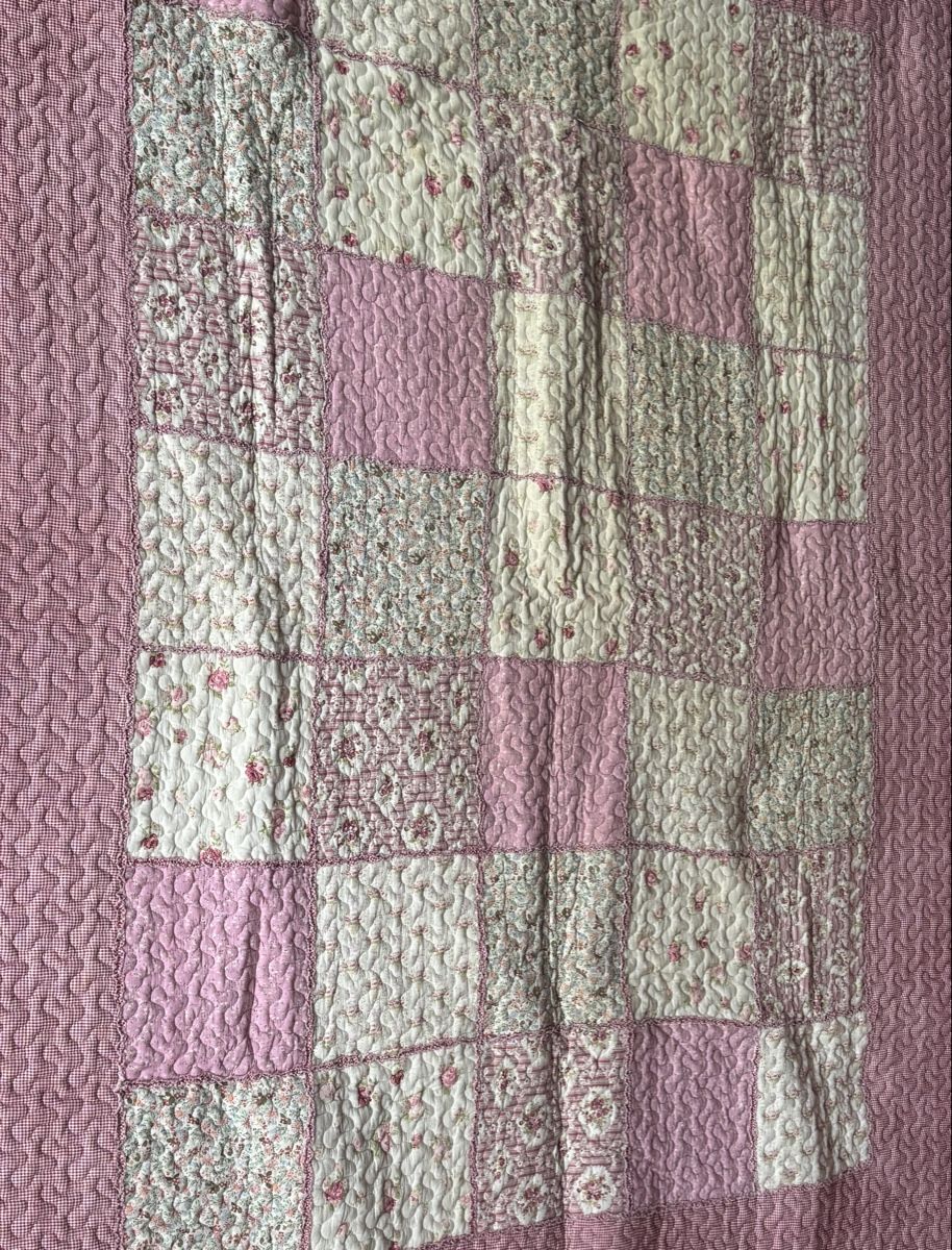 Coperte: Patchworkdecke rosa/weiss, Handarbeit, neuwertig! – Usato da Herzogenbuchsee venduto da SaRaDe77 4