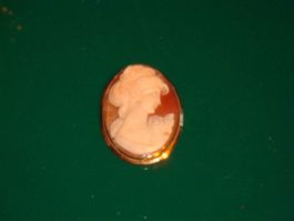Muschelgemme, in Gold gefasst (18 kt)