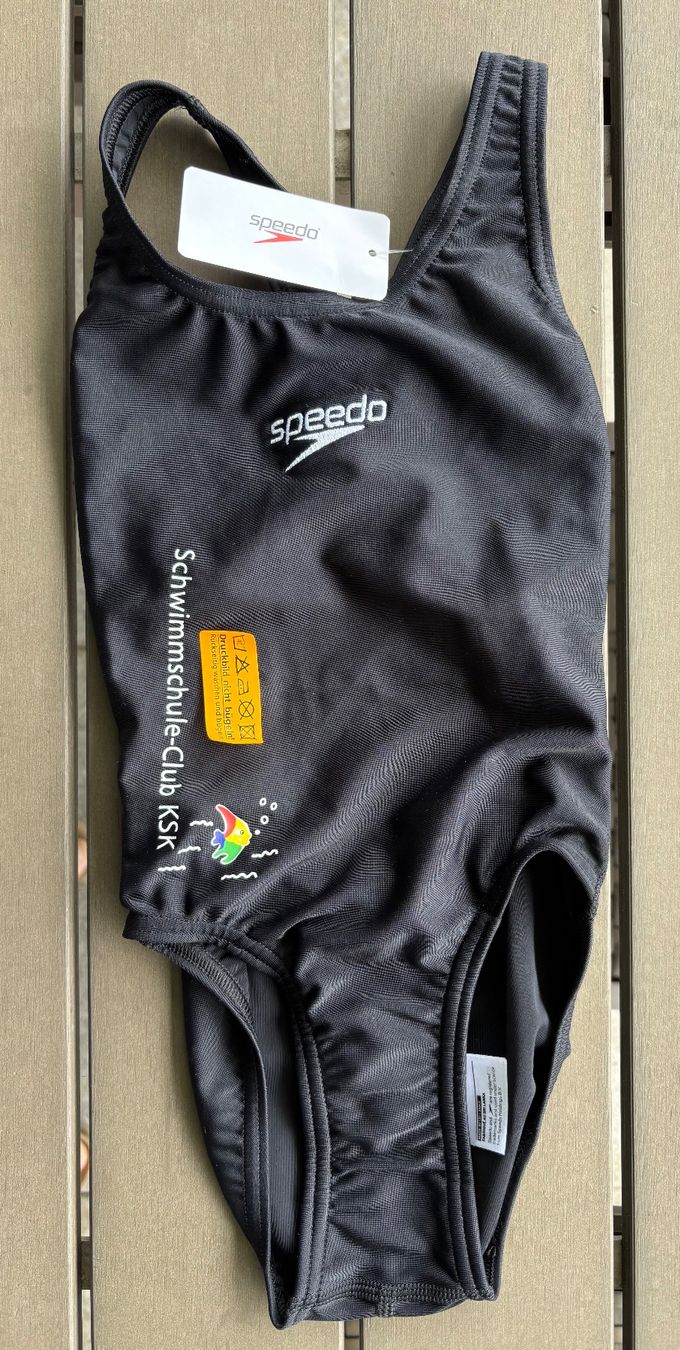 Speedo Costumi da bagno & Bikini: Badekleid Speedo Solid Splashback, Gr. 116, schwarz mit Logo – Nuovo e nell'imballaggio originale da Ebnat-Kappel venduto da Molton