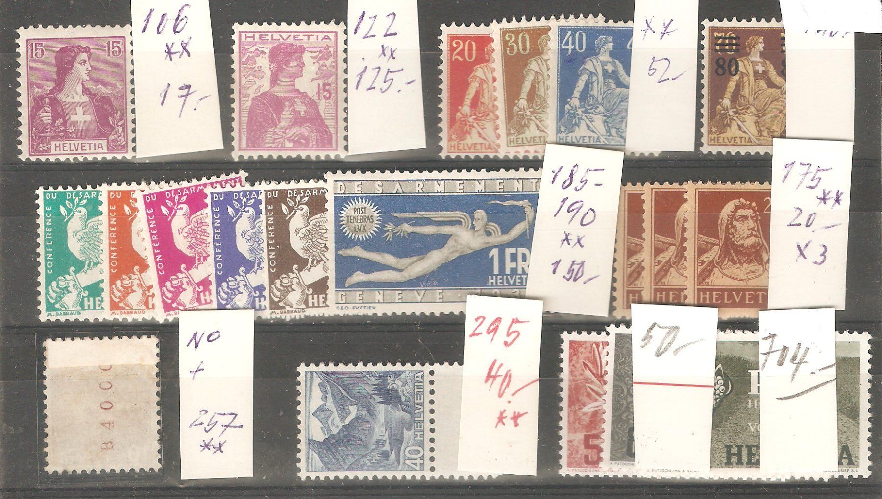 Alle Briefmarken: Los ** mit besseren Werten – Neu (gemäss Beschreibung) aus Lausanne von Whorvath