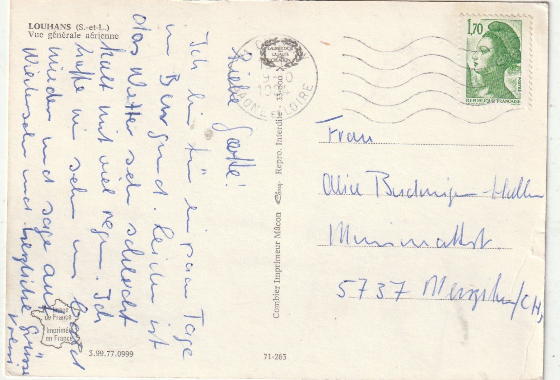 Cartoline postali: Louchans – Usato da Lumbrein venduto da made02 1
