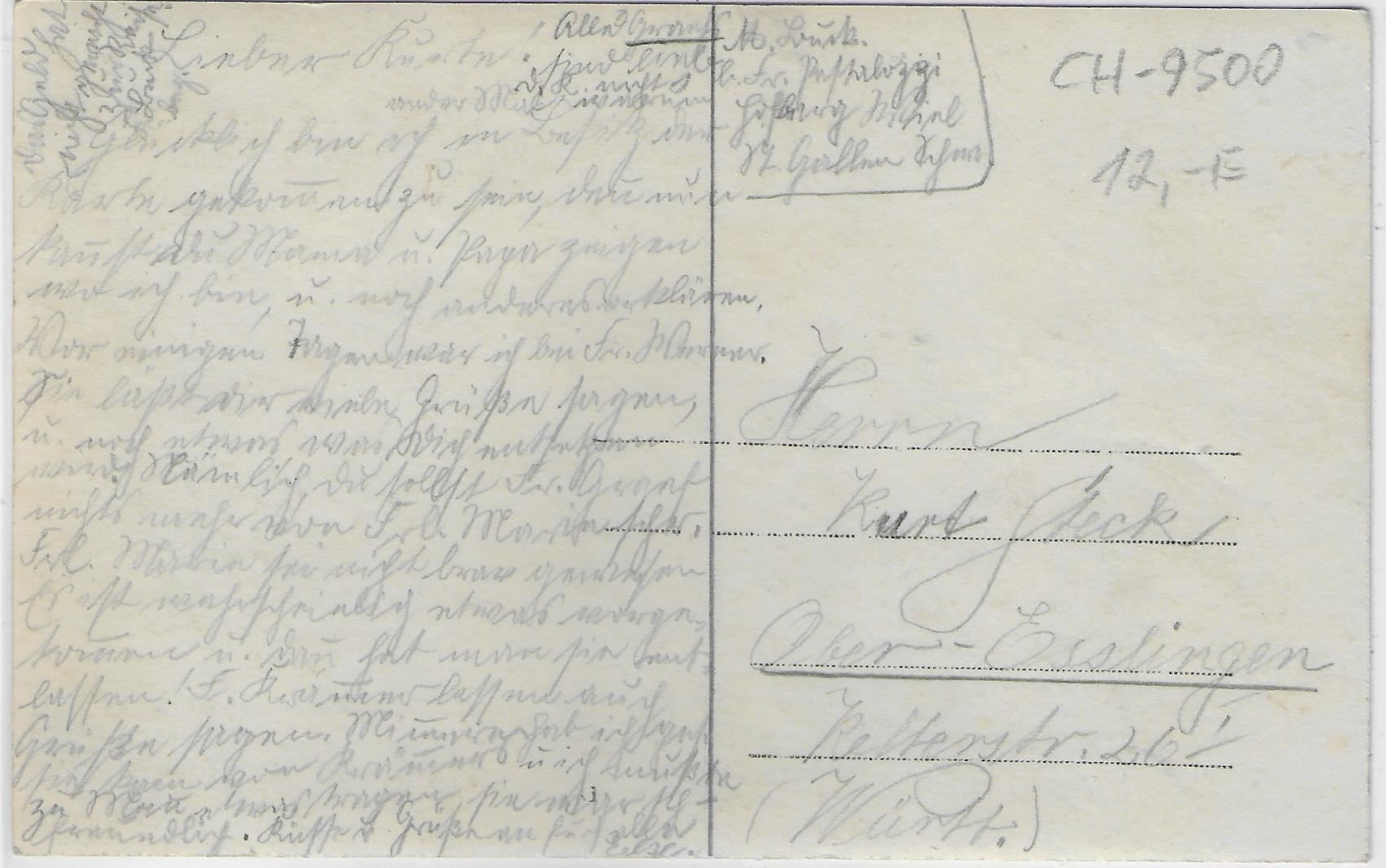Cartoline postali: St. Gallen - Villa Le Grillon – Usato da Ettingen venduto da Kartenplanet 1