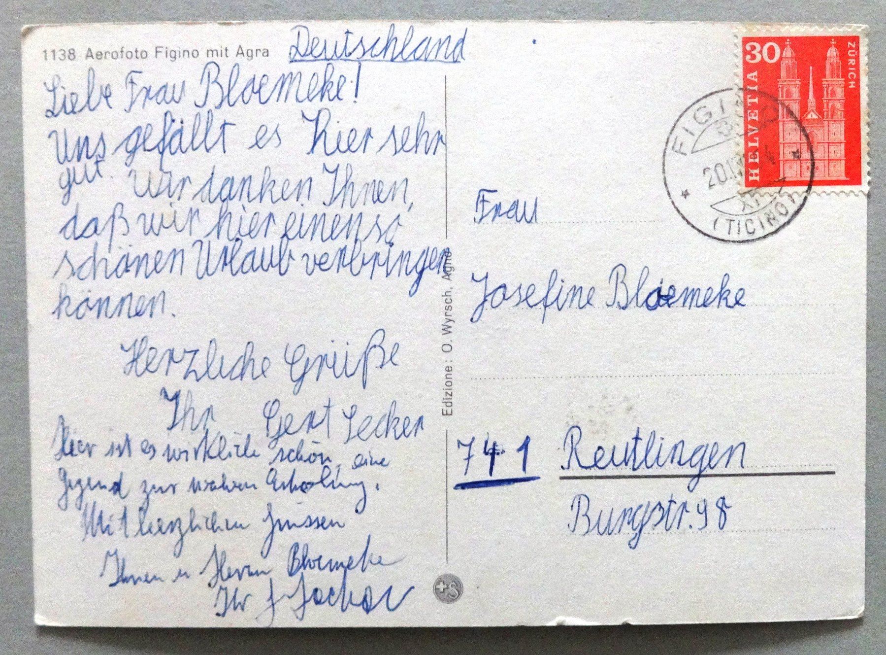 Cartes postales: Aerofoto Figino mit Agra – D'occasion à Fétigny par Billy2miny 1