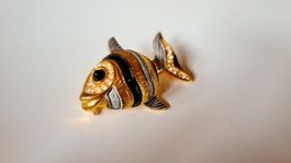 Fisch zum anstecken Modeschmuck mit glitzer Steinen