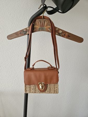 Sommer Tasche - Geflochten mit Kunstleder - Handtasche neu!