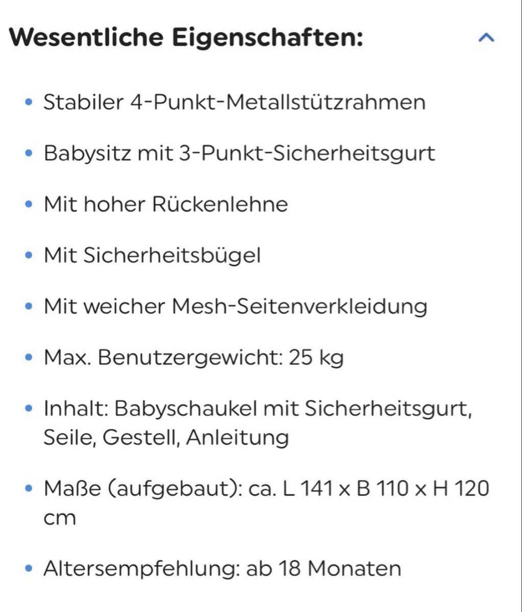 Sonstige Gartenschaukeln: Viel Spass Baby-Schaukel!! – Gebraucht aus Basel von Bernosina 1