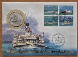 150 Jahre Dampfschifffahrt Vierwaldstättersee Medaille 24,4g
