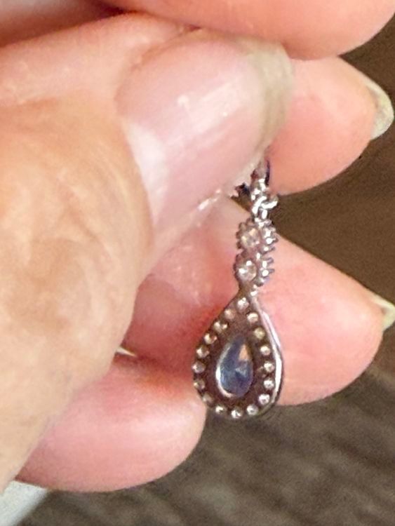 Orecchini pendenti & Orecchini a lobo: 925 Silber-Ohrstecker mit blauer Zirkonia – Usato da Horn venduto da Resvi 2