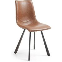 Kave Home Stuhl Retro Vintage Trap Kunstleder braun