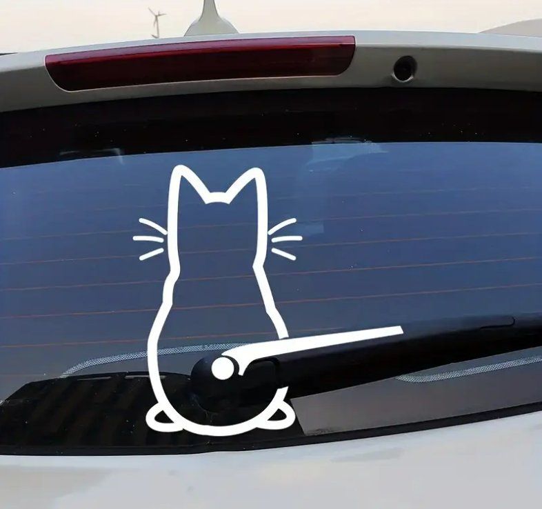 Auto Aufkleber Katze für Scheibenwischer