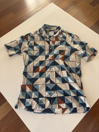 Zara Men's Geometric Short Sleeve Shirt