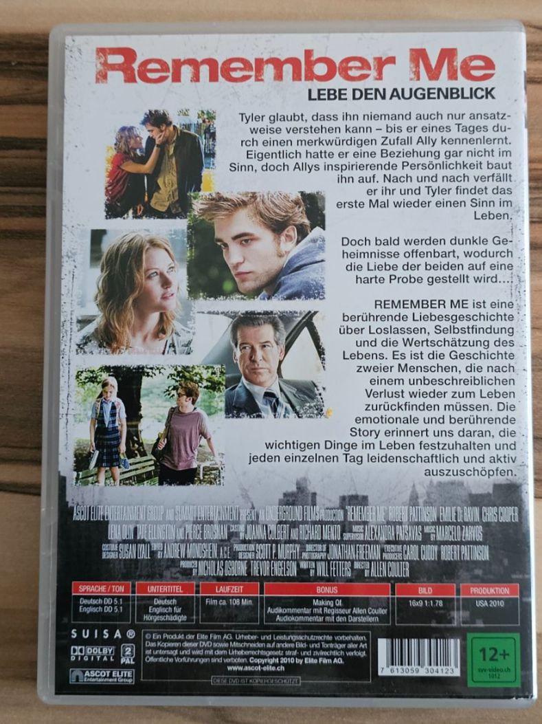 Tutti i DVDs: Remember Me/ DVD – Usato da Geuensee venduto da jes_9xyk 1