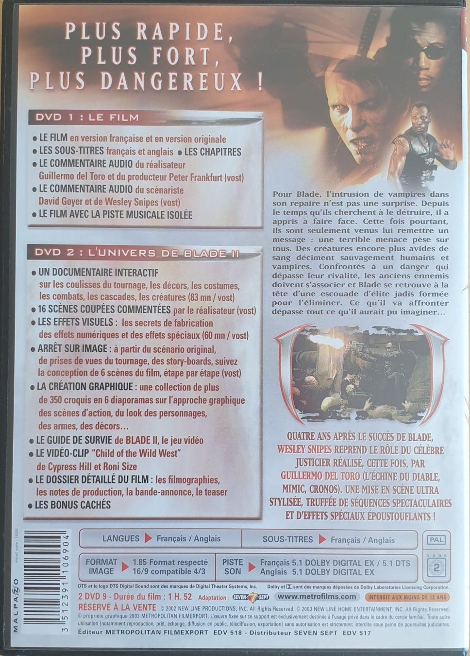 Tutti i DVDs: Blade 2 (2002) – Usato da La Tour-de-Peilz venduto da Resize 1