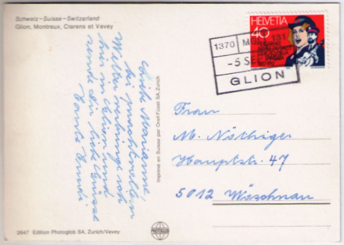 Ansichtskarten: Montreux - Glion + Clarents + Vevey – Gebraucht aus Binningen von Mountainrider 1