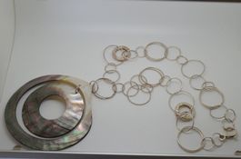Collier argent 925 avec gros coquillage pinctada