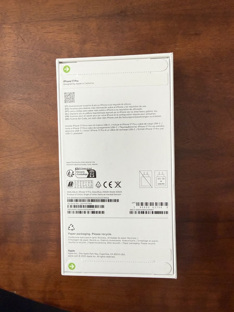 Apple Telefoni cellulari / Smartphones: iPhone 17pro 256 GB blau – Nuovo e nell'imballaggio originale da Zürich venduto da Nsab87 3