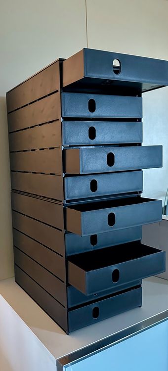 Büro Ablagesystem, Schubladenbox, schwarz, Ablage Dokumente