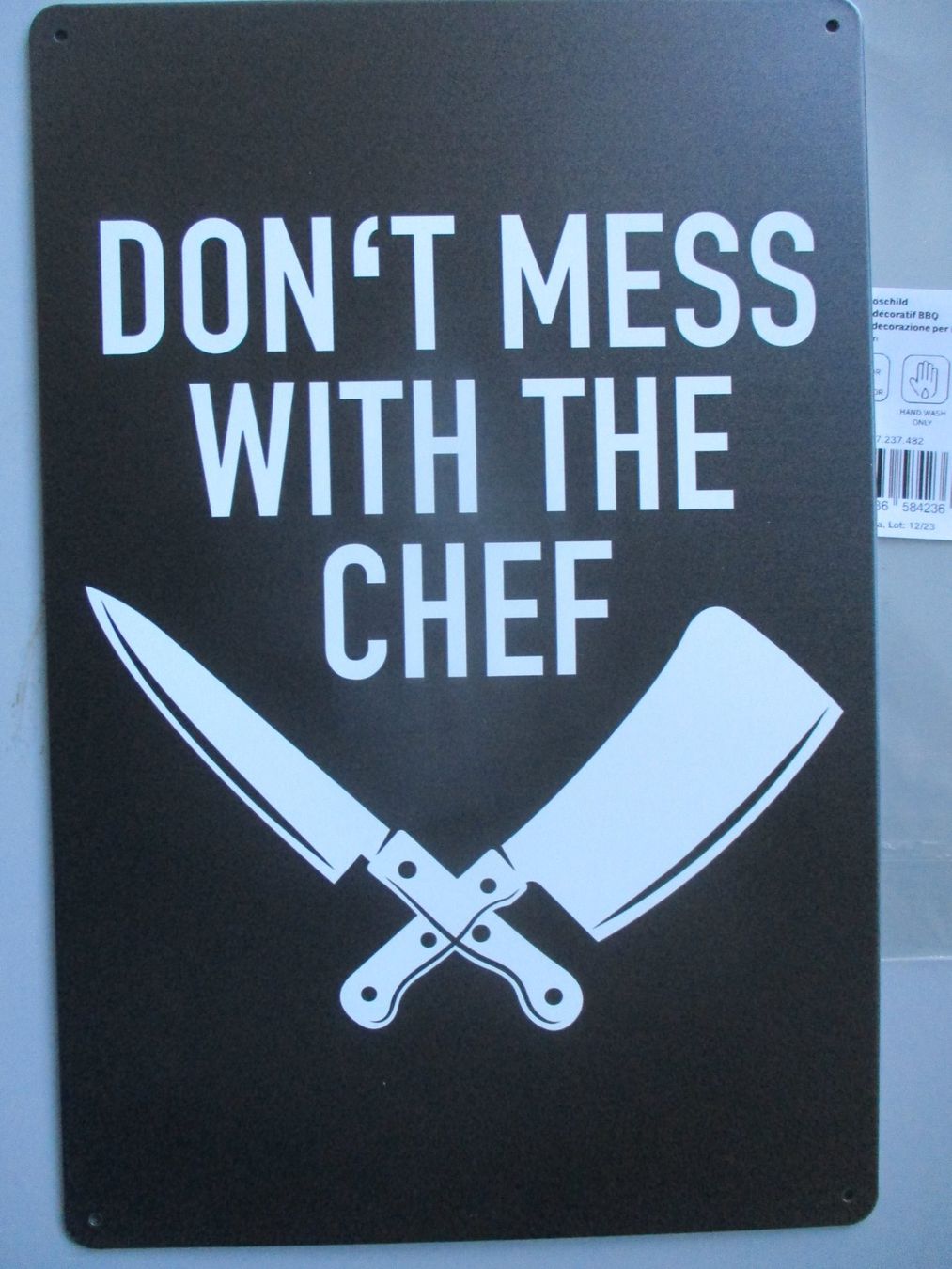 Insegne: Blechschild Küchenchef GRILL chil Garten – Nuovo e nell'imballaggio originale da Langnau i. E. venduto da Superseven69