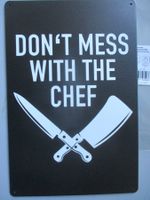 Blechschild Küchenchef GRILL chil Garten