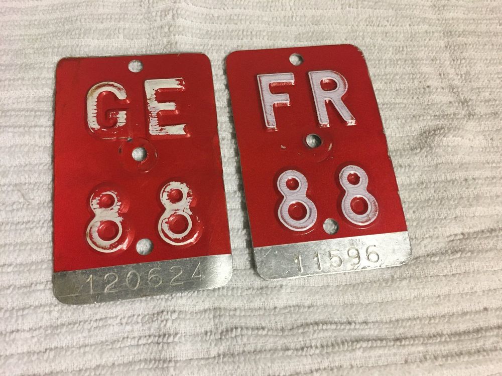 Plaques D'immatriculation Vélo Vintage - Set De 2 Pour Décoration Murale Ou Affichage