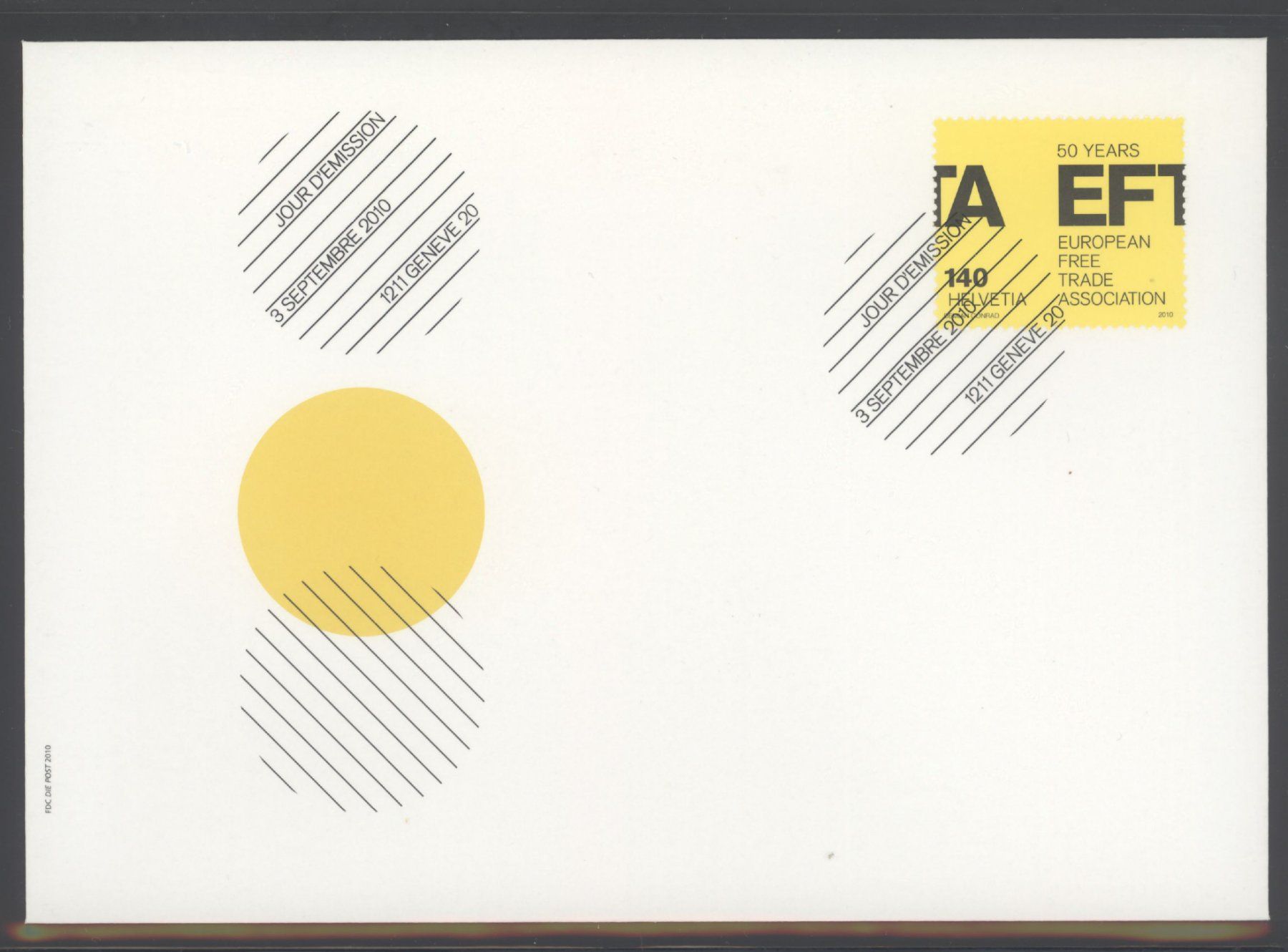 Alle Briefmarken: 2010, FDC, 50 Jahre EFTA (Nr. 1366) – Gebraucht aus Willisau von Vollstempel