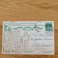 Carte Fête National Bundesfeier Karte 1926 Davos Dorf