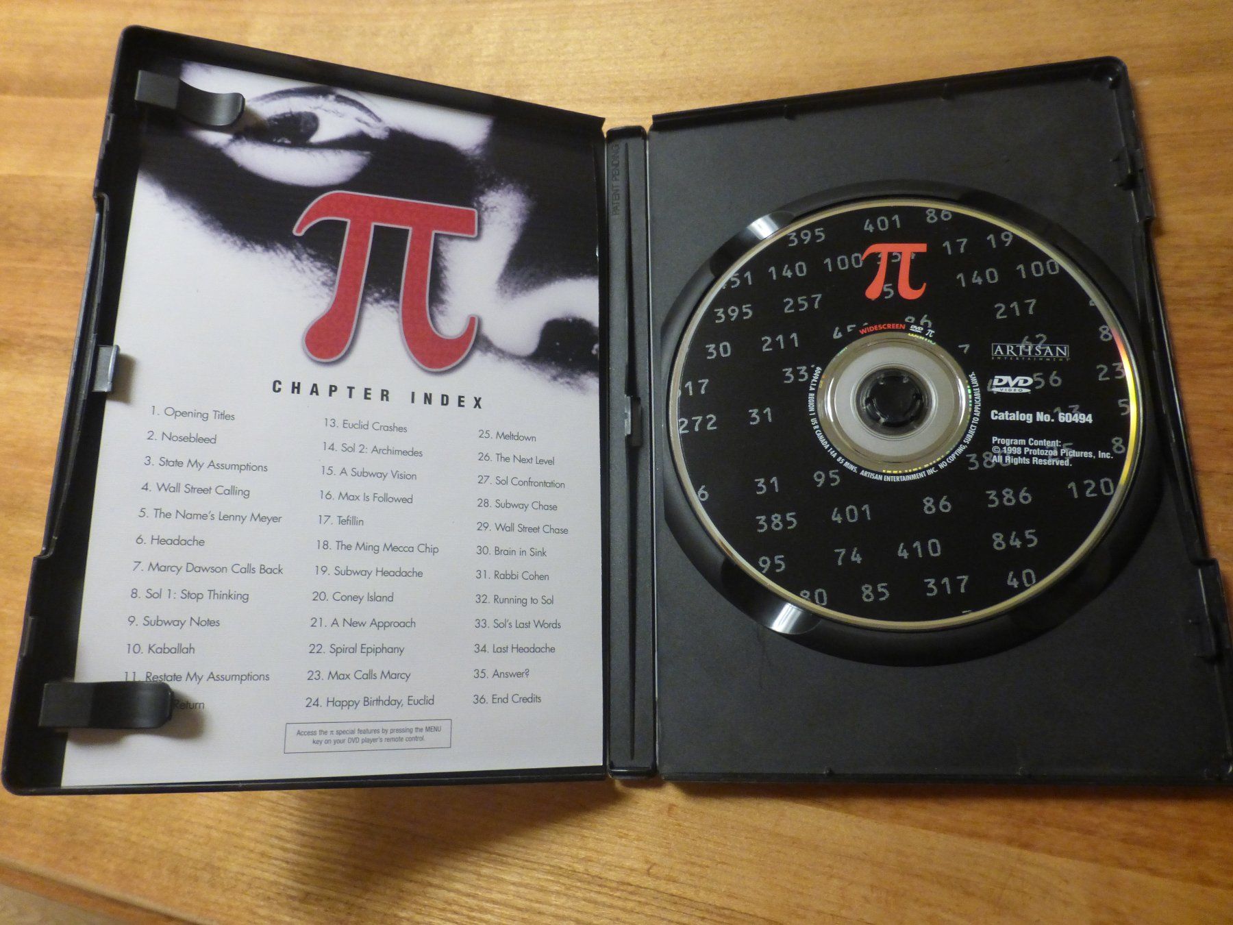 Tutti i DVDs: PI Darren Aronofsky Sci-Fi Drama DVD – Usato da Zumikon venduto da psisound 6