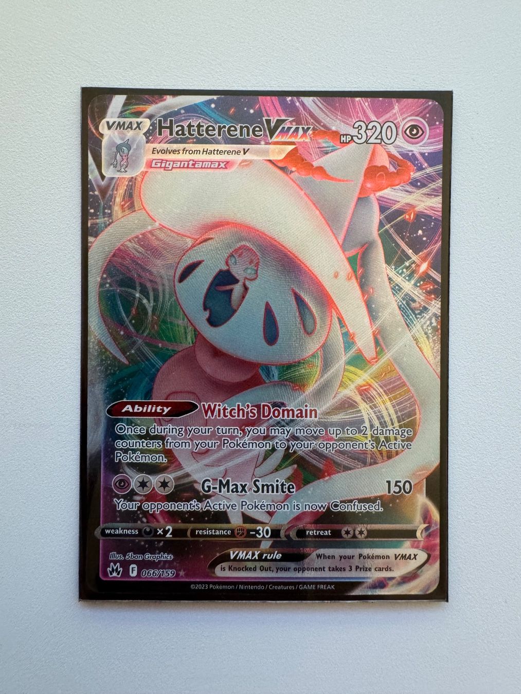 Pokémon Carte collezionabili: Hatterene VMAX Pokemon CRZ 066/159 – Nuovo (secondo la descrizione) da Winterthur venduto da hershanking