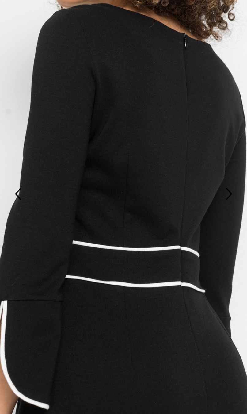Kleider: Schwarzes Kleid mit weißen Linien. – Neu (gemäss Beschreibung) aus Wislikofen von Ana.Gomes 1
