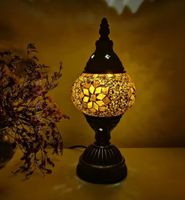 Lampe de table en mosaïque  vintage  en pierre de verre