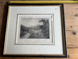 Historischer Stich Bad Weissenburg gerahmt