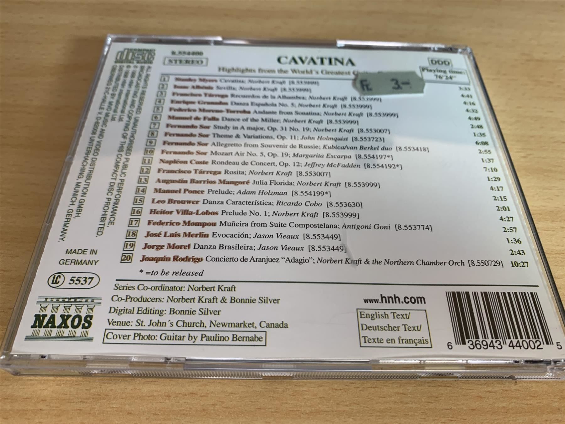 CD: Cavatina - Highlights From The World's G – Usato da Rikon im Tösstal venduto da Alpenmutz 1