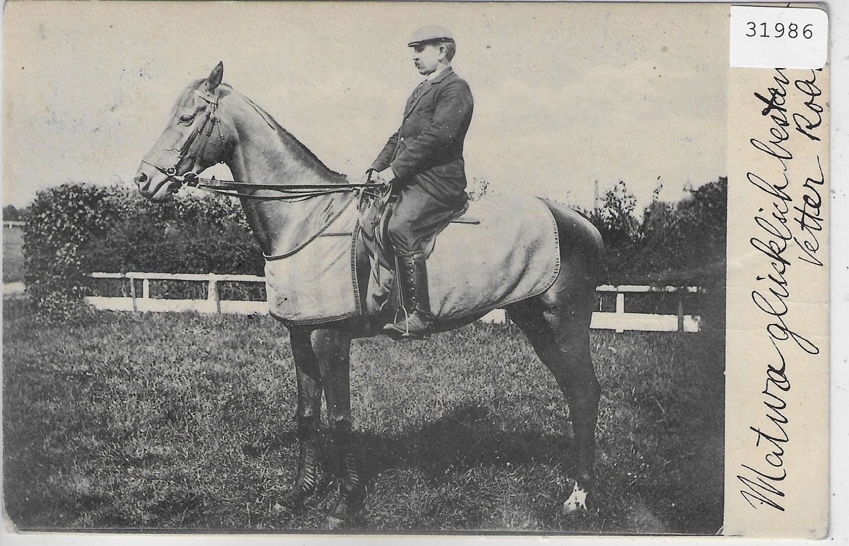 Ansichtskarten: Pferd mit Reiter 1903 – Gebraucht aus Ettingen von Kartenplanet