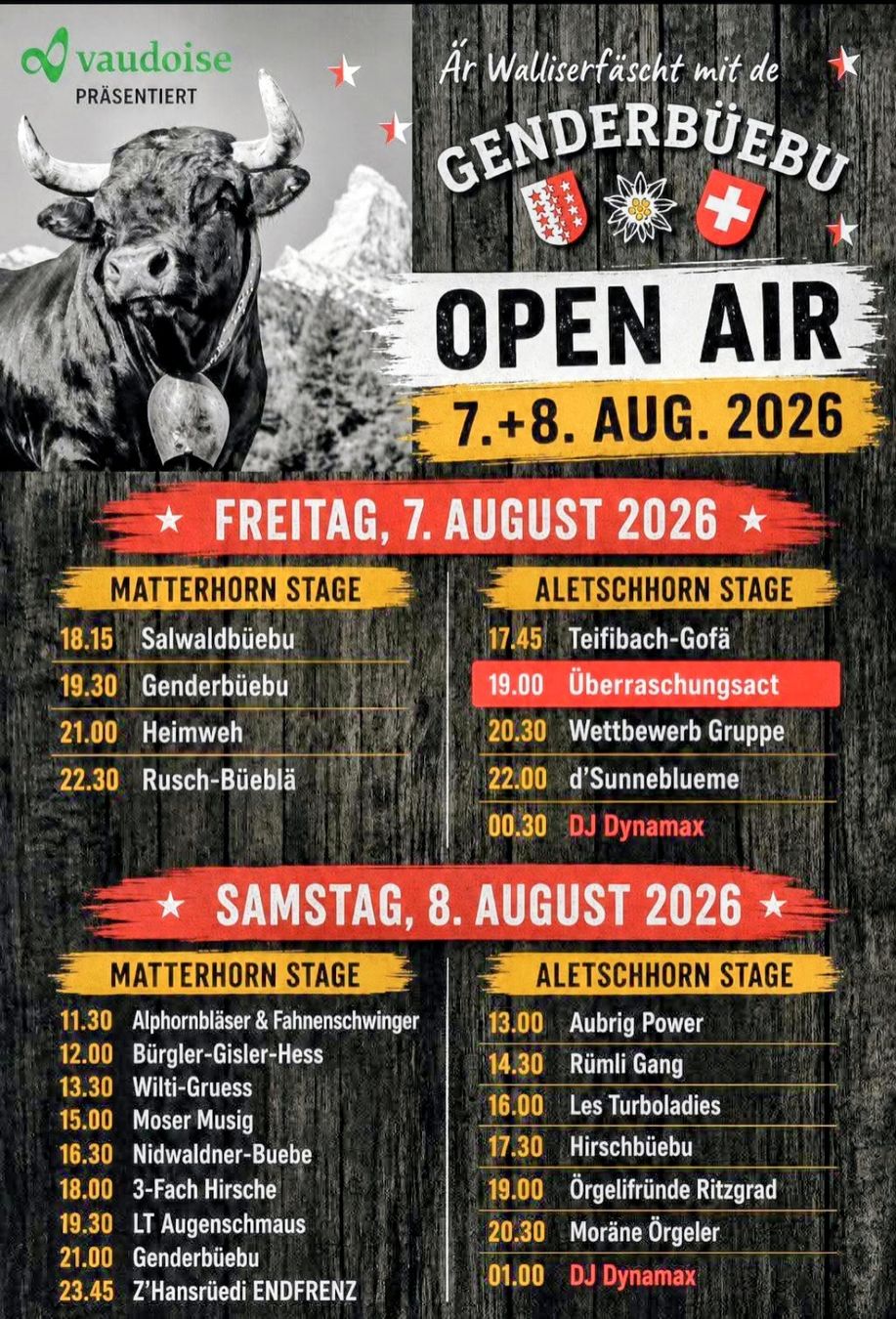 Billets: Genderbüebu Openair Naters  – Neuf avec emballage d'origine à Worben par Hugo32